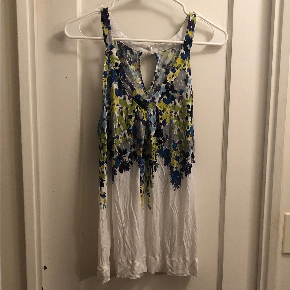American Eagle Outfitters White Tank Top with Floral Print